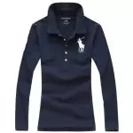 t-shirt manche longue ralph lauren promo blue pony blanc